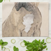 Gemälde von Französisch-Bulldog (Sable) - Niedlich Küchentuch (Gefaltet)