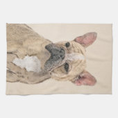 Gemälde von Französisch-Bulldog (Sable) - Niedlich Küchentuch (Horizontal)