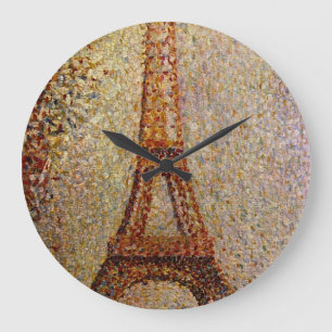 Gemälde von Georges Seurat: Der Eiffelturm (1889) Große Wanduhr