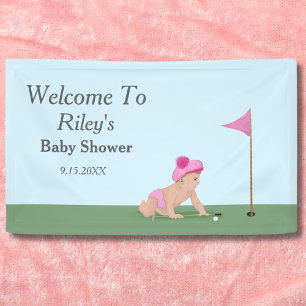 Gemälde von Golf-Baby-Mädchen Sweet Caddy Willkomm Banner
