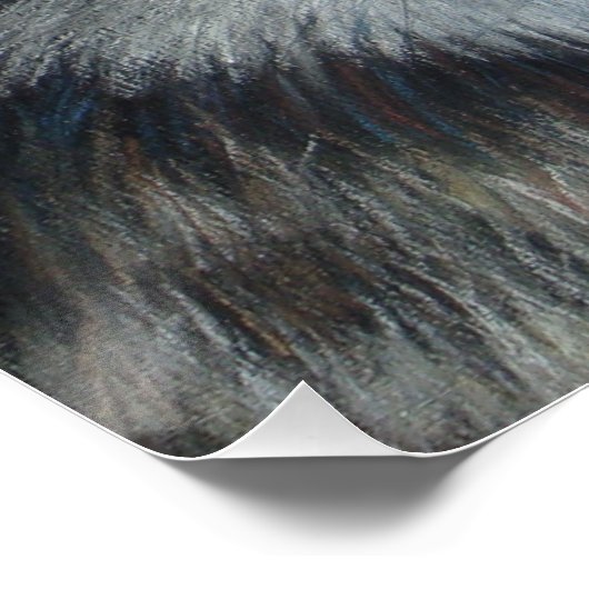 Gemälde von Grauwolf Poster (Ecke)