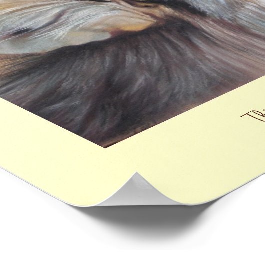 Gemälde von Grauwolf Poster (Ecke)