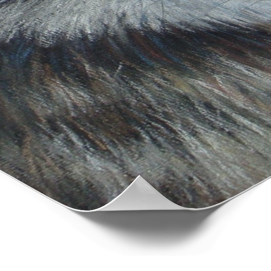 Gemälde von Grauwolf Poster (Ecke)