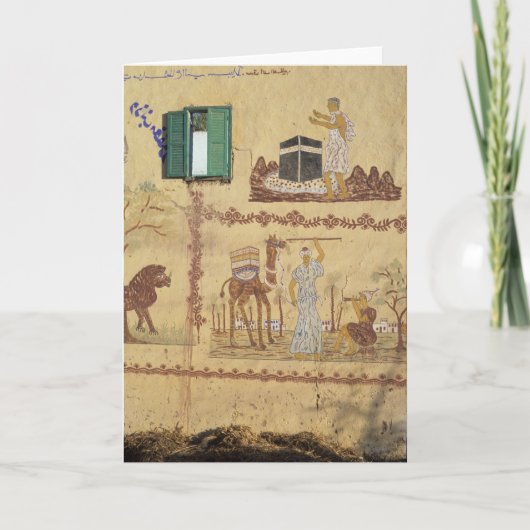 Gemälde von Hajj oder Umra an der Dorfwand Karte (Vorderseite)