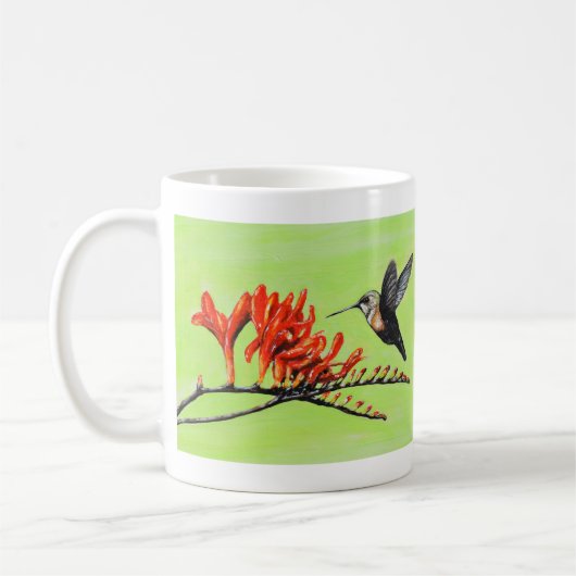 Gemälde von Hummingvogel und Krokodilchen Kaffeetasse (Links)