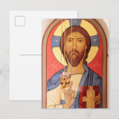 Gemälde von Jesus Postkarte (Vorne/Hinten)