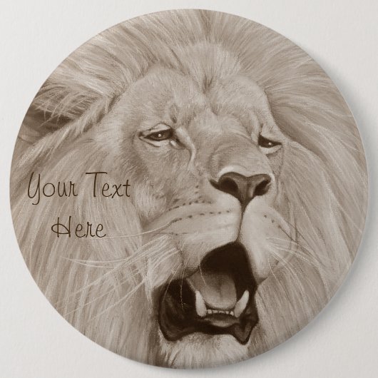 Gemälde von Löwen, die große Katzen brüllen Button (Vorderseite)