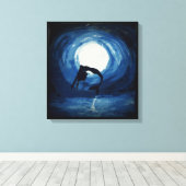 Gemälde von Meerjungfrau, die aus dem Wasser sprin Leinwanddruck (Insitu (Holzboden))