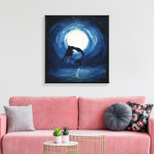 Gemälde von Meerjungfrau, die aus dem Wasser sprin Leinwanddruck (Insitu (Wohnzimmer))