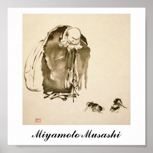 Gemälde von Miyamoto Musashi, c. 1600 Poster (Vorne)