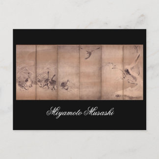 Gemälde von Miyamoto Musashi, um 1600 Postkarte
