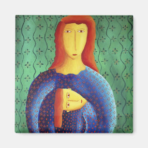 Gemälde von Mutter und Tochter Magnet