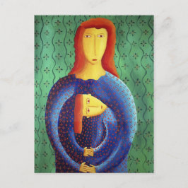 Gemälde von Mutter und Tochter Postkarte