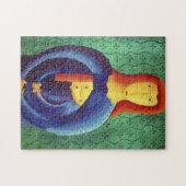 Gemälde von Mutter und Tochter Puzzle (Horizontal)