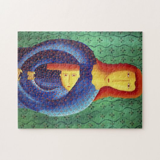 Gemälde von Mutter und Tochter Puzzle (Horizontal)