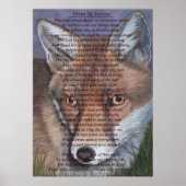 Gemälde von Rotfuchs mit traurigem Wildgedicht Poster (Vorne)