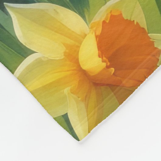 Gemälde von Samoyed Dog Spring Blumen Fleecedecke (Ecke)