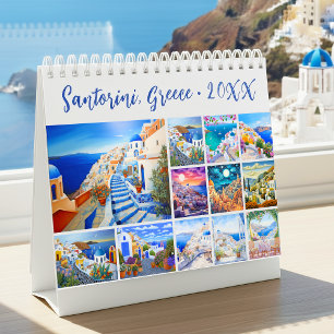 Gemälde von Santorini Griechenland Reisebüro Kalender