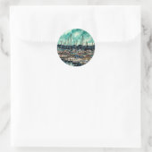 Gemälde von Segelschiffen Runder Aufkleber (Tasche)