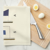 Gemälde von vier Flaggen mit Segeltuch, unter der  Geschirrtuch (Viertel Falte)