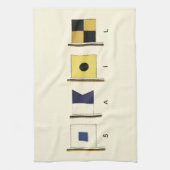 Gemälde von vier Flaggen mit Segeltuch, unter der  Geschirrtuch (Vertikal)