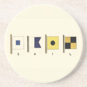 Gemälde von vier Flaggen mit Segeltuch, unter der Getränkeuntersetzer (Vorne)