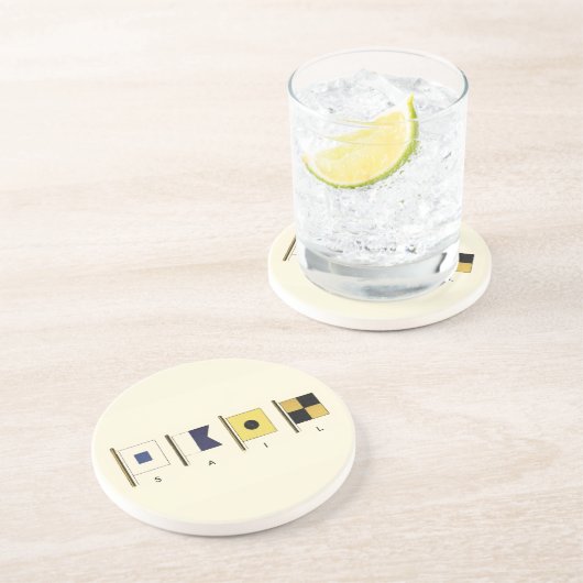 Gemälde von vier Flaggen mit Segeltuch, unter der Getränkeuntersetzer (Seite)