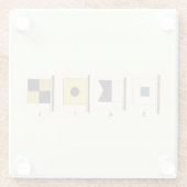 Gemälde von vier Flaggen mit Segeltuch, unter der Glasuntersetzer (Rückseite)