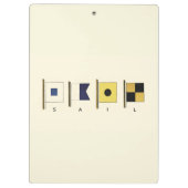 Gemälde von vier Flaggen mit Segeltuch, unter der  Klemmbrett (Rückseite)