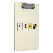 Gemälde von vier Flaggen mit Segeltuch, unter der  Klemmbrett (Rechts)