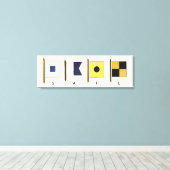 Gemälde von vier Flaggen mit Segeltuch, unter der Leinwanddruck (Insitu (Holzboden))