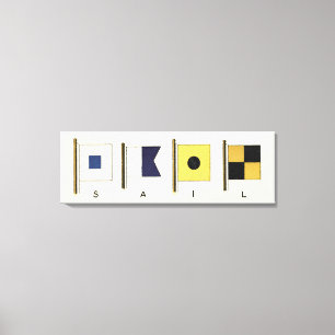 Gemälde von vier Flaggen mit Segeltuch, unter der  Leinwanddruck