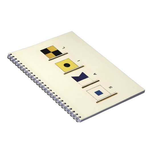 Gemälde von vier Flaggen mit Segeltuch, unter der Notizblock (Rechte Seite)