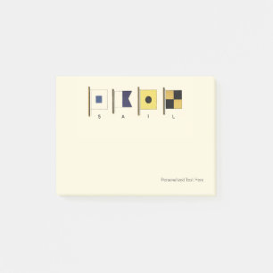 Gemälde von vier Flaggen mit Segeltuch, unter der  Post-it Klebezettel