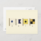 Gemälde von vier Flaggen mit Segeltuch, unter der  Postkarte (Vorne/Hinten)