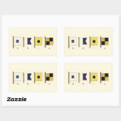 Gemälde von vier Flaggen mit Segeltuch, unter der Rechteckiger Aufkleber (Blatt)