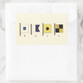 Gemälde von vier Flaggen mit Segeltuch, unter der Rechteckiger Aufkleber (Tasche)