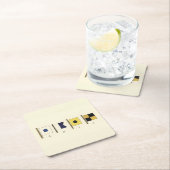 Gemälde von vier Flaggen mit Segeltuch, unter der  Rechteckiger Pappuntersetzer (Vor Ort)