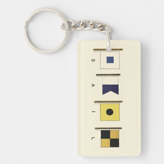 Gemälde von vier Flaggen mit Segeltuch, unter der Schlüsselanhänger (Vorderseite)