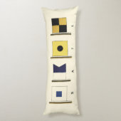 Gemälde von vier Flaggen mit Segeltuch, unter der Seitenschläferkissen (Rückseite (Vertikal))