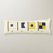 Gemälde von vier Flaggen mit Segeltuch, unter der  Seitenschläferkissen (Vorderseite)