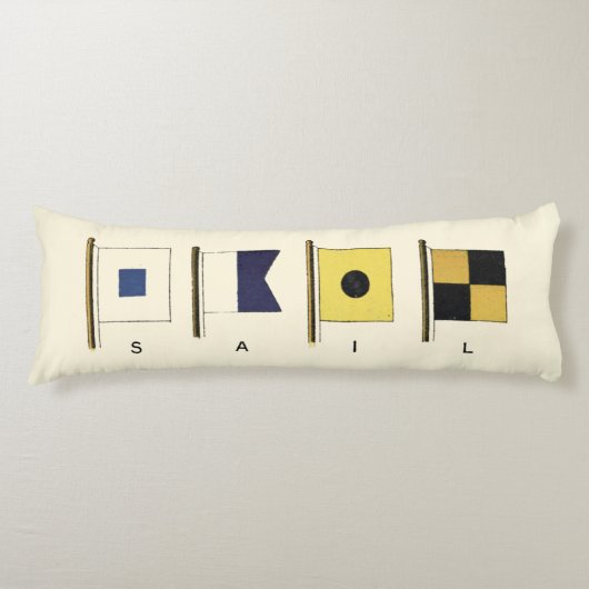 Gemälde von vier Flaggen mit Segeltuch, unter der Seitenschläferkissen (Vorderseite)