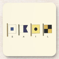 Gemälde von vier Flaggen mit Segeltuch, unter der 