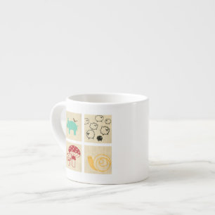 Gemälde von vier Kinderholzblöcken Espressotasse