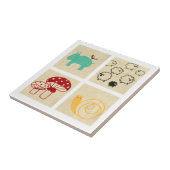 Gemälde von vier Kinderholzblöcken Fliese (Seite)