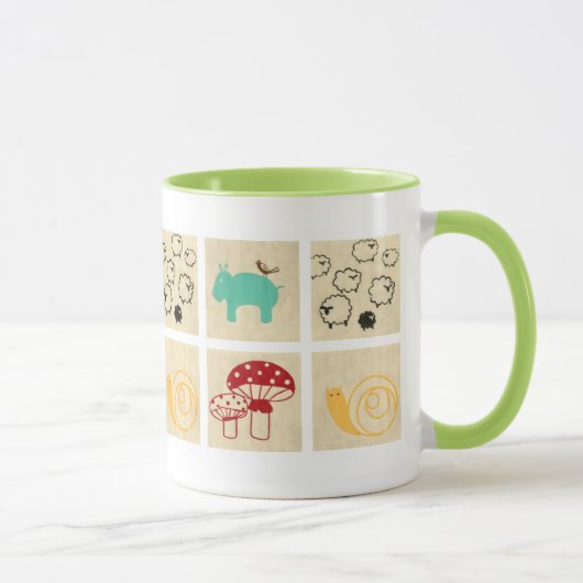 Gemälde von vier Kinderholzblöcken Tasse (Rechts)