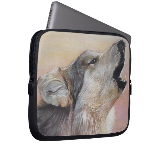 Gemälde von Wildtieren des Heuwlings Laptopschutzhülle (Vorne Rechts)