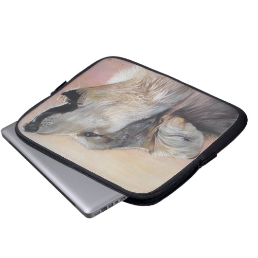 Gemälde von Wildtieren des Heuwlings Laptopschutzhülle (Vorne Knopf)