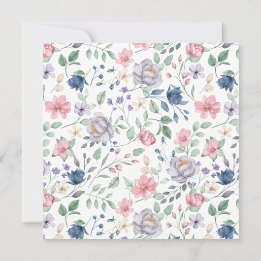 Gemälde Whimsy Blumendusche Einladung (Rückseite)