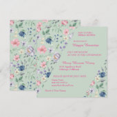 Gemälde Whimsy Blumendusche Einladung (Vorne/Hinten)